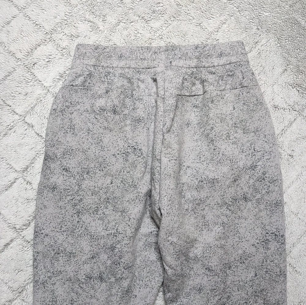 Gymshark Chalk Joggers Women's Small Gray White Paint Splatter Cut Out Knees Zip
